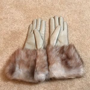 Marshall Field and company authentic leather and fur gloves.